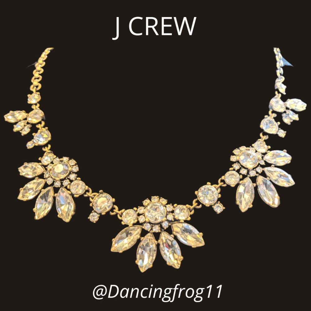 J Crew Floral Crystal Necklace